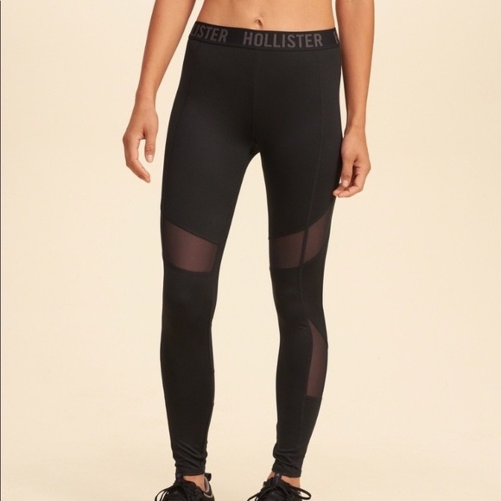 hollister black leggings mesh